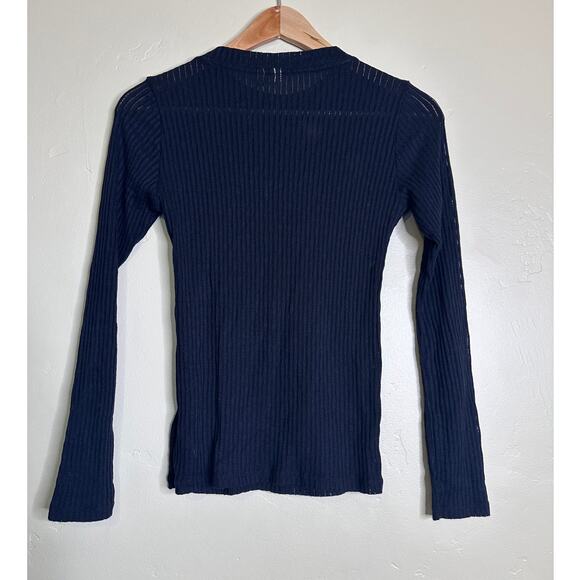 Pilcro Anthropologie Black Textured Rib Layering Top XS. - Picture 5 of 7